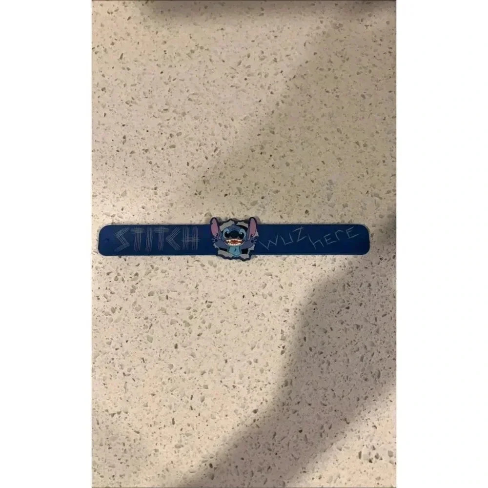 DISNEY Emoji Disney Parks STITCH WUZ HERE Kids Slap‎ Bracelet SC